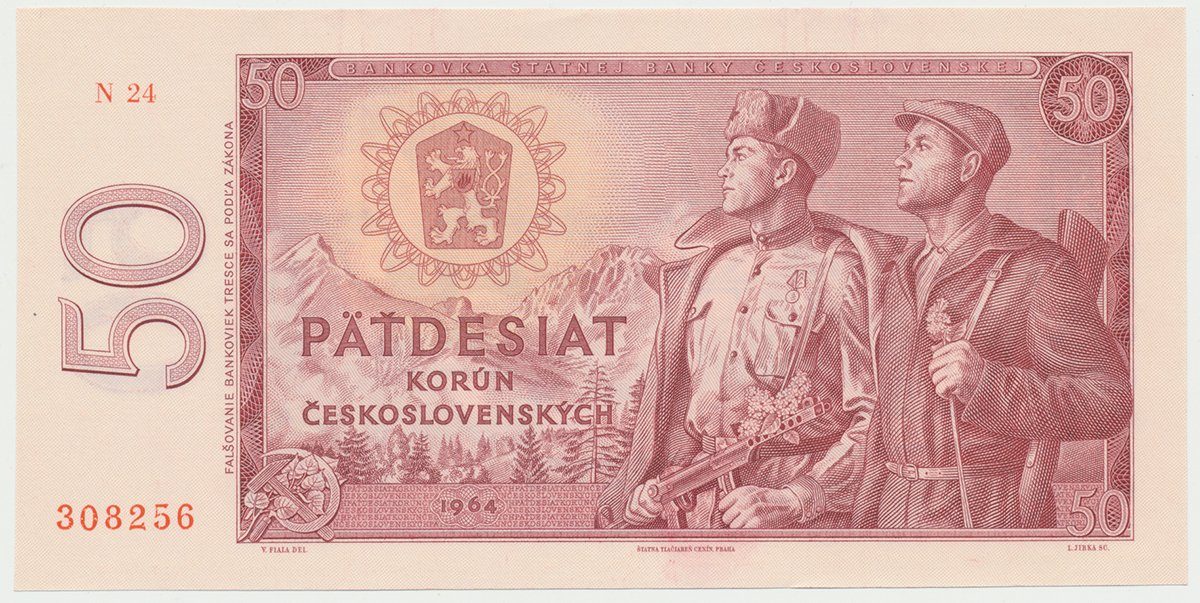 Československo, 50 Koruna 1964, série N, Hej.103b2N