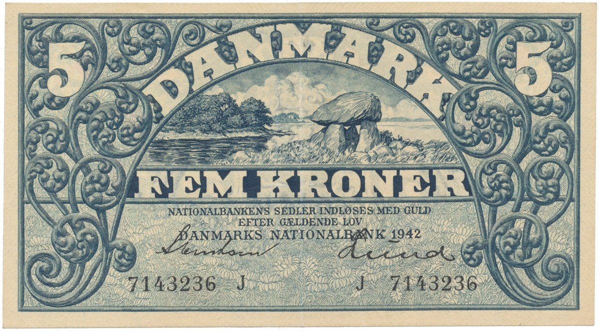 Dánsko, 5 Kroner 1942, P.30g