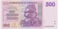 Zimbabwe, 500 Dollars 2007, P.70