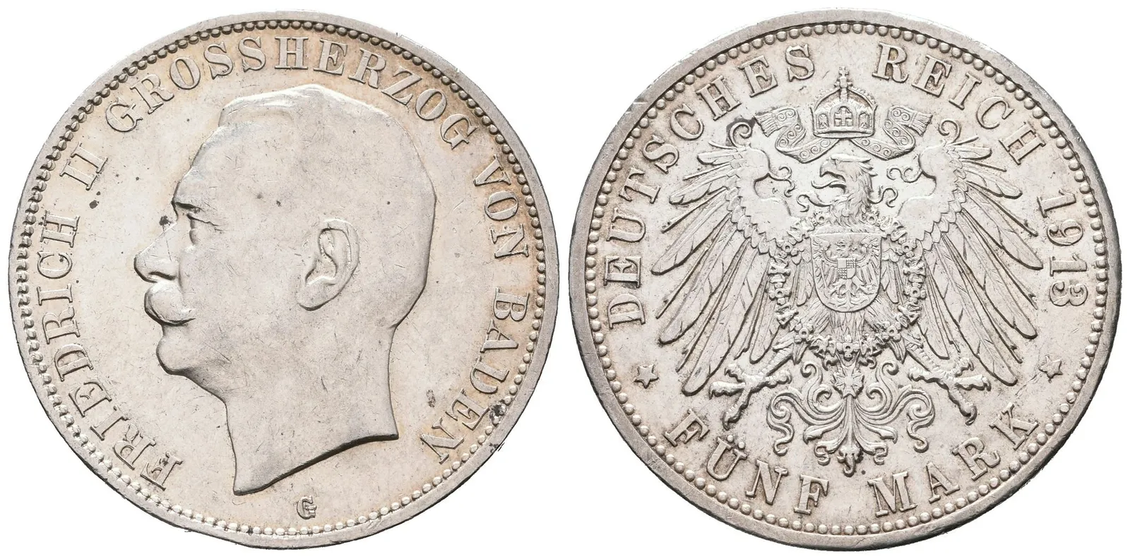 Baden, 5 Marka 1913 G