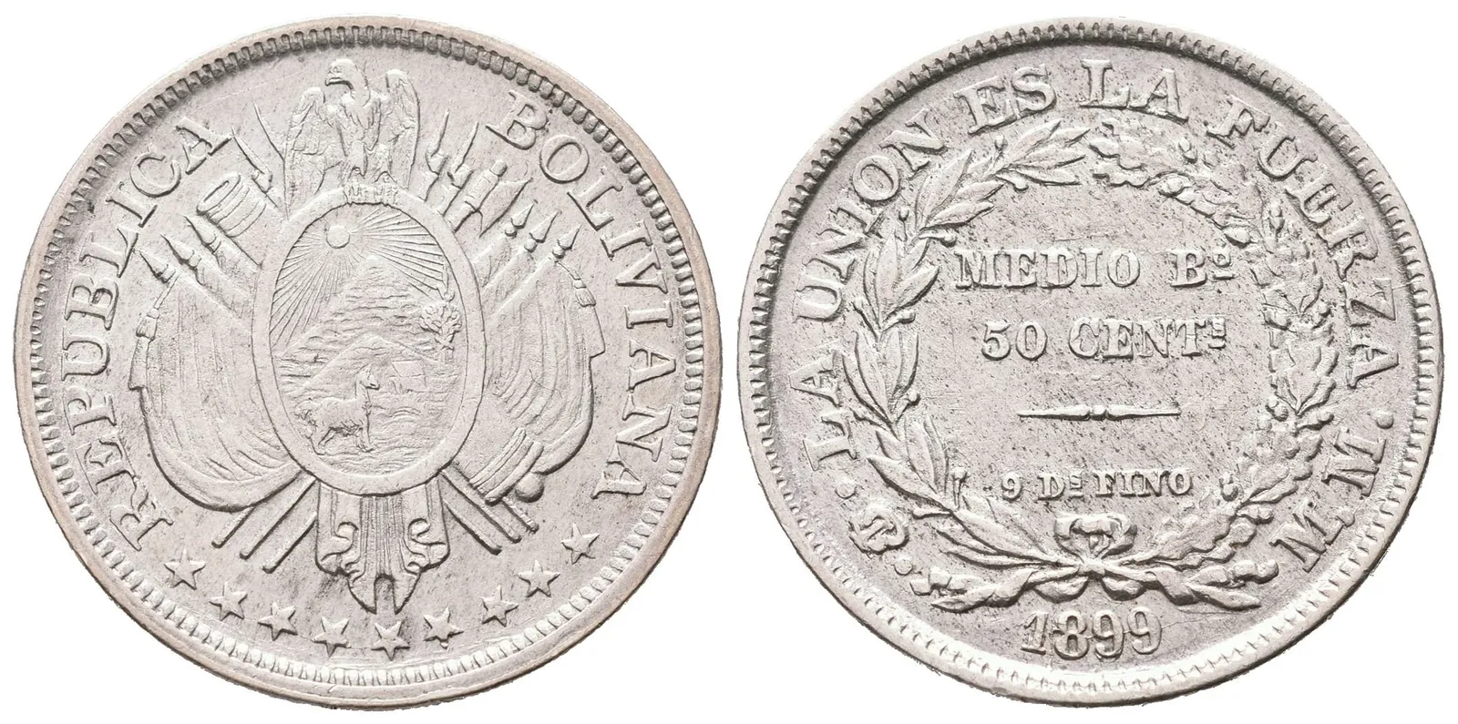 Bolívie, 50 Centavo 1899 PTS-MM