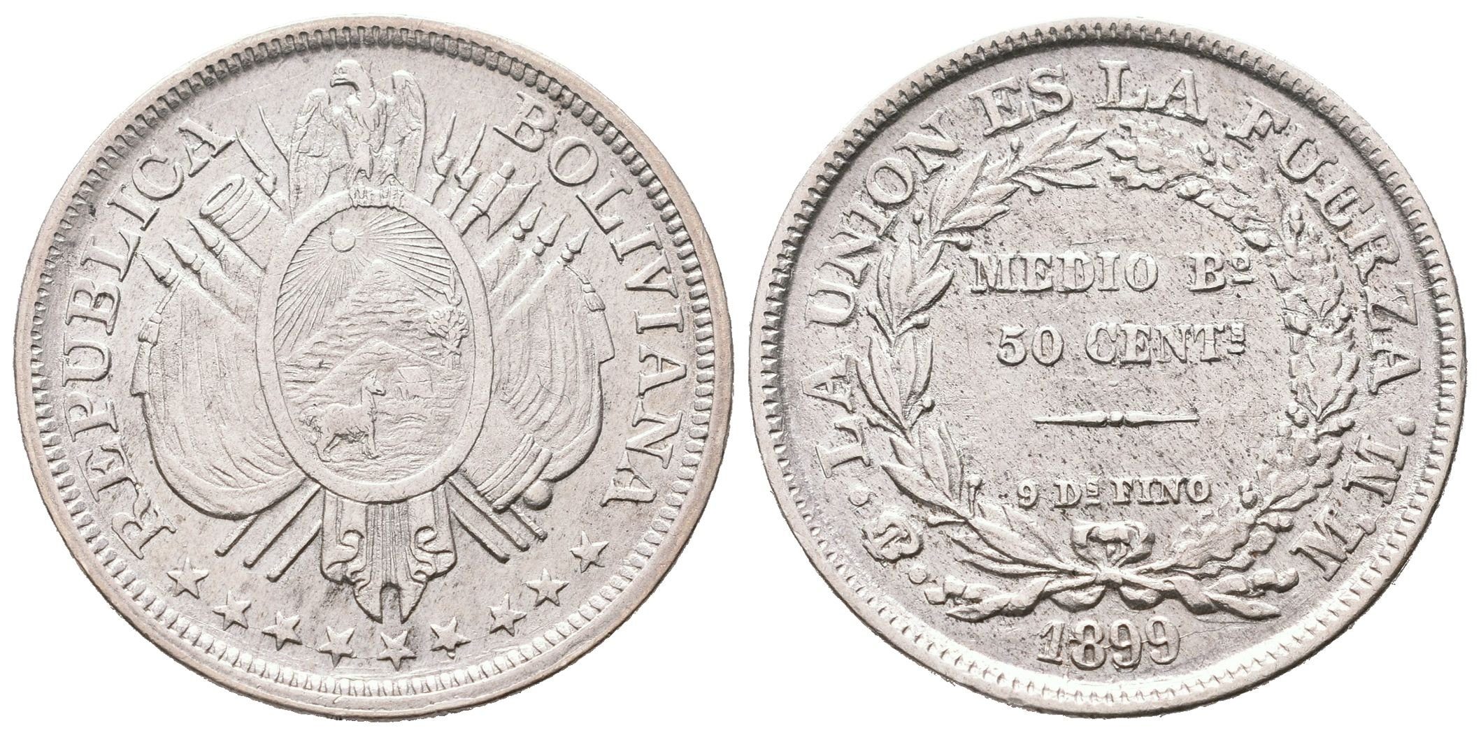 Bolívie, 50 Centavo 1899 PTS-MM