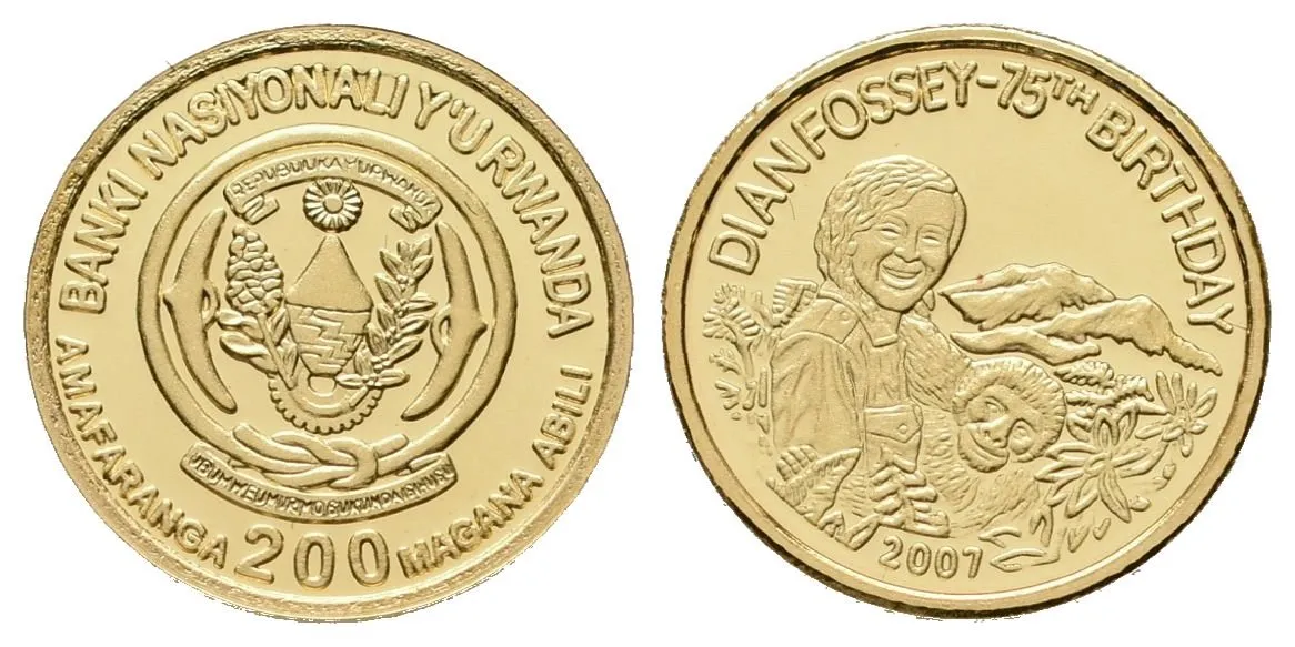 Rwanda, 200 Francs 2007 - Dian Fossey