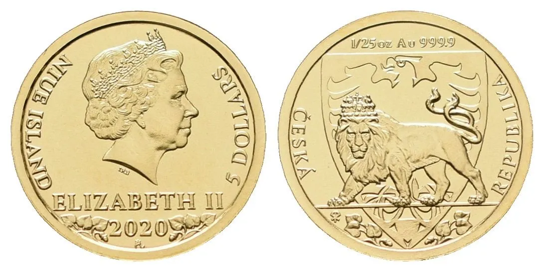 5 Dollars 2020 - Český lev, investiční mince