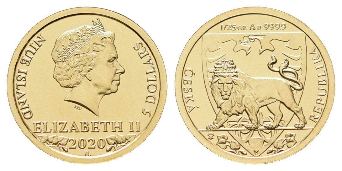 5 Dollars 2020 - Český lev, investiční mince