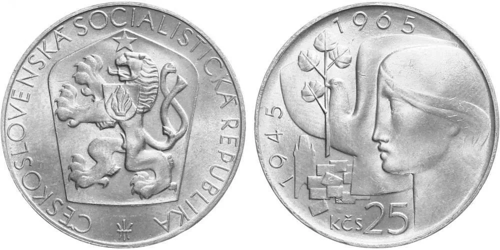 25 Kčs 1965 - 20. výročí osvobození Československa