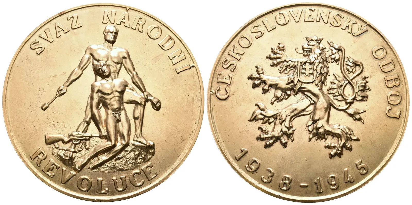 AE Medaile 1945 - Svaz národní revoluce, Československý odboj, Br. 78 mm, — 1