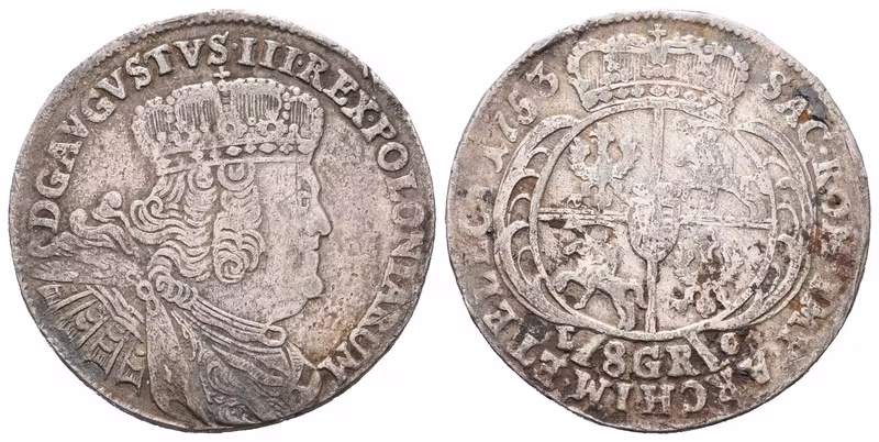 Sasko - Polsko, 18 Groš 1753 EC