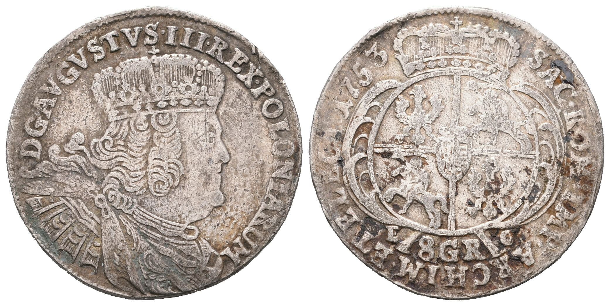 Sasko - Polsko, 18 Groš 1753 EC
