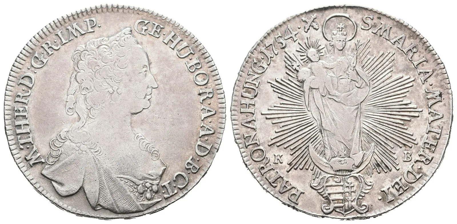 1/2 Tolar 1754 KB, Kremnica, Husz.1687, velmi pěkná zachovalost — 1