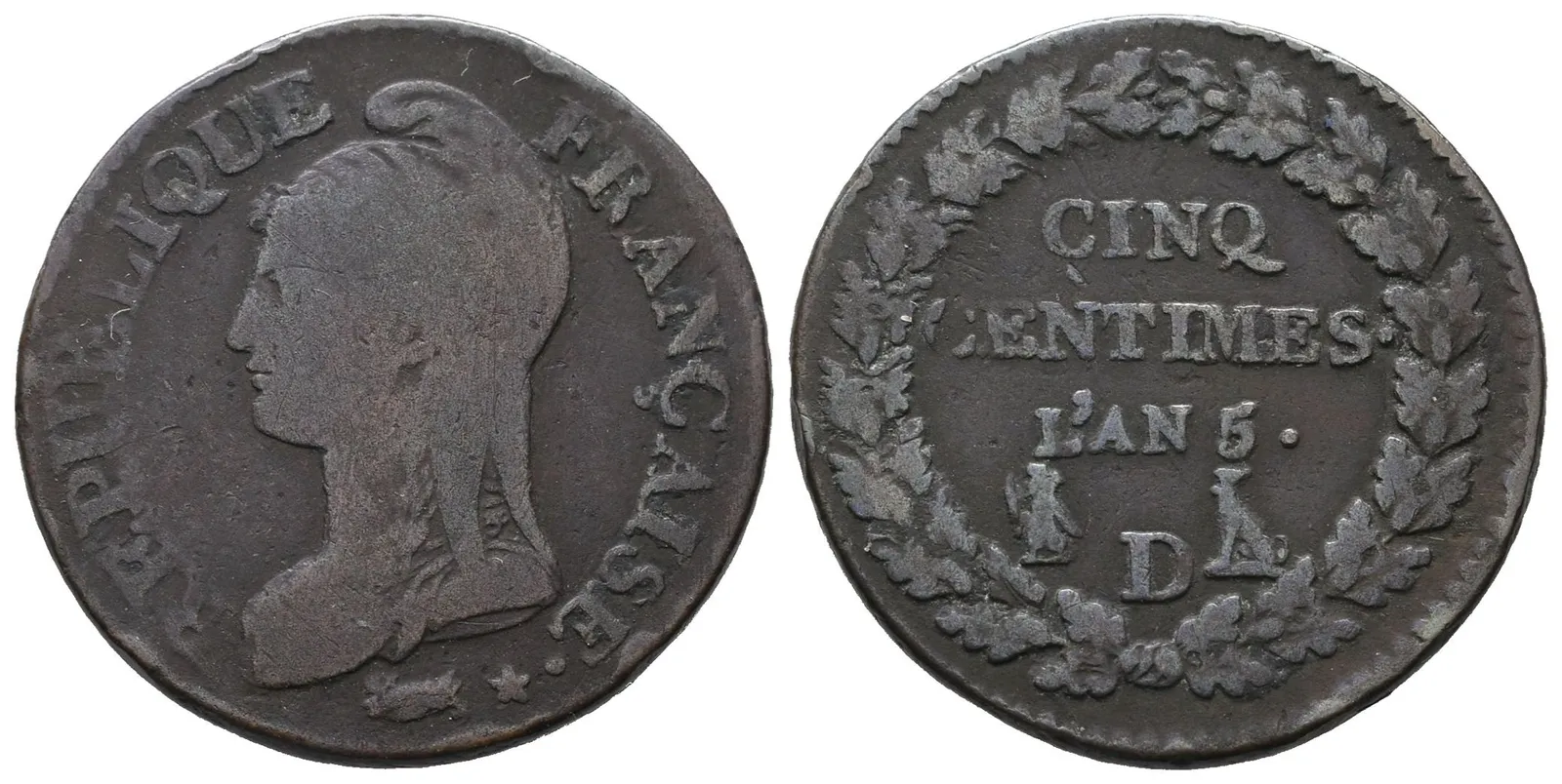 Francie Republika, 5 Centime rok 5 (1796-1797) D