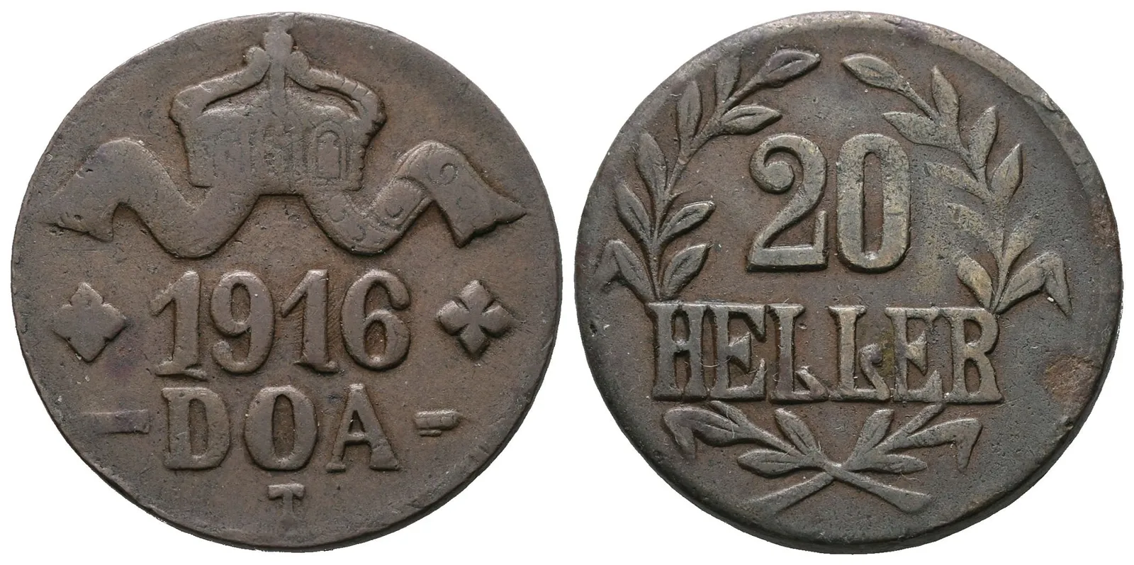 Německá východní Afrika, 20 Haléř 1916 T