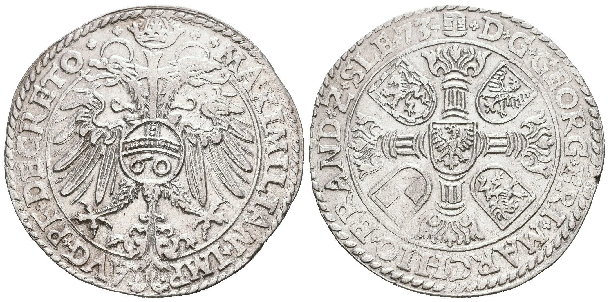 Guldengroschen (60 Krejcar) 1566, Schwabach, Dav.10, velmi pěkná zachovalost, patina, — 1