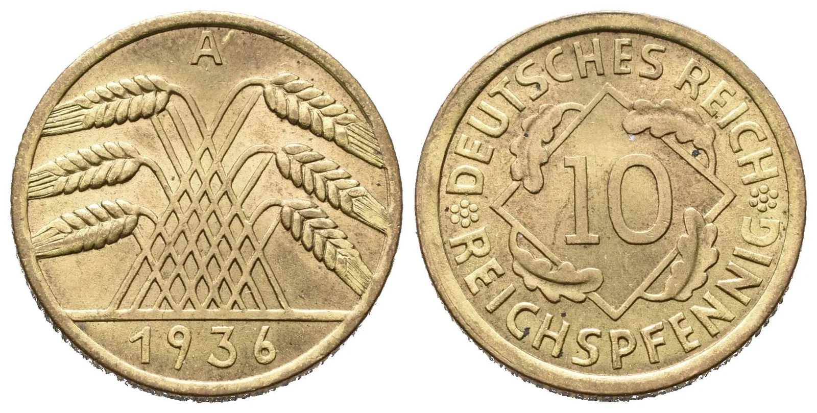 III. říše, 10 Pfennig 1936 A