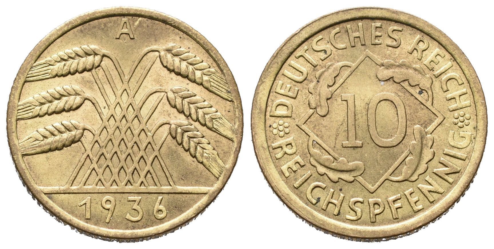 III. říše, 10 Pfennig 1936 A