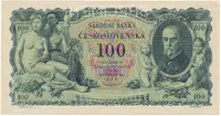 Československo, 100 Koruna 1931, perf. 1x SPECIMEN, Hej.25b1.S1 - fotografie 2