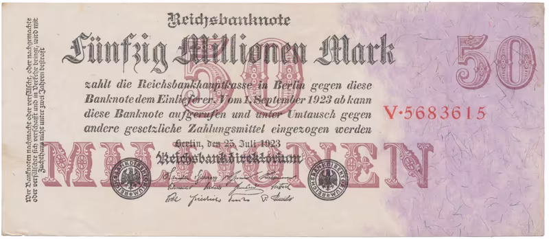 Německo, 50 Millionen Mark 1923, Ro.97a