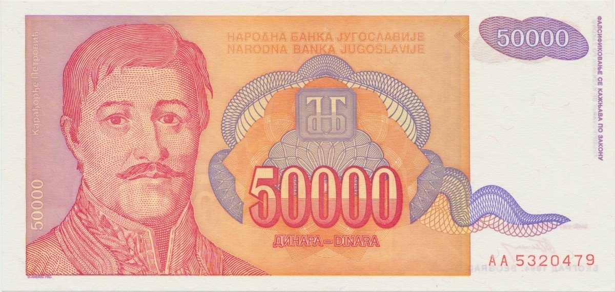 Jugoslávie, 50.000 Dinara 1994, P.142