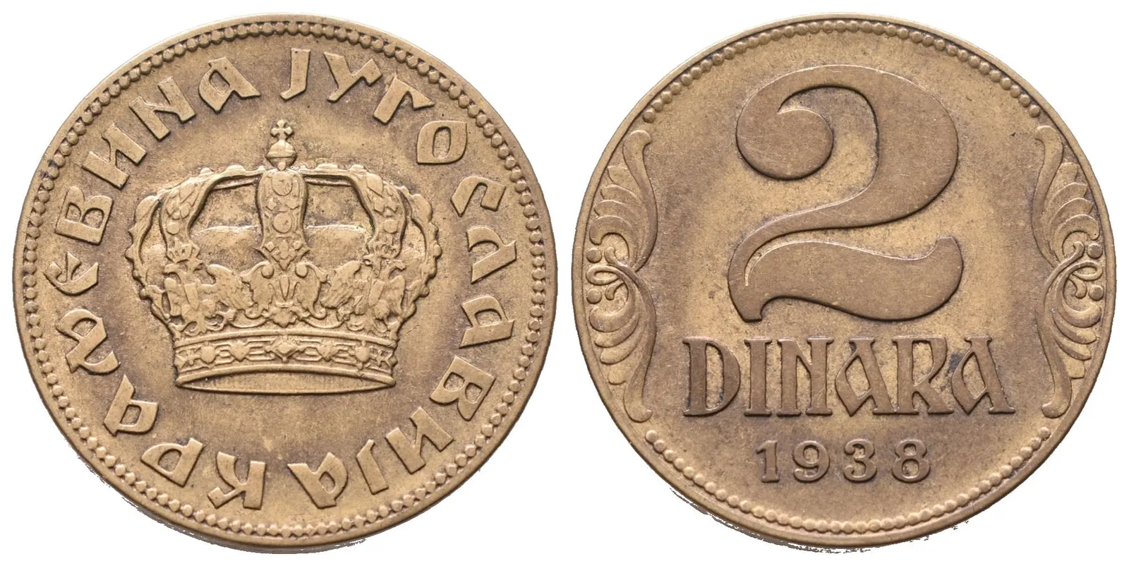 Jugoslávie, 2 Dinar 1938