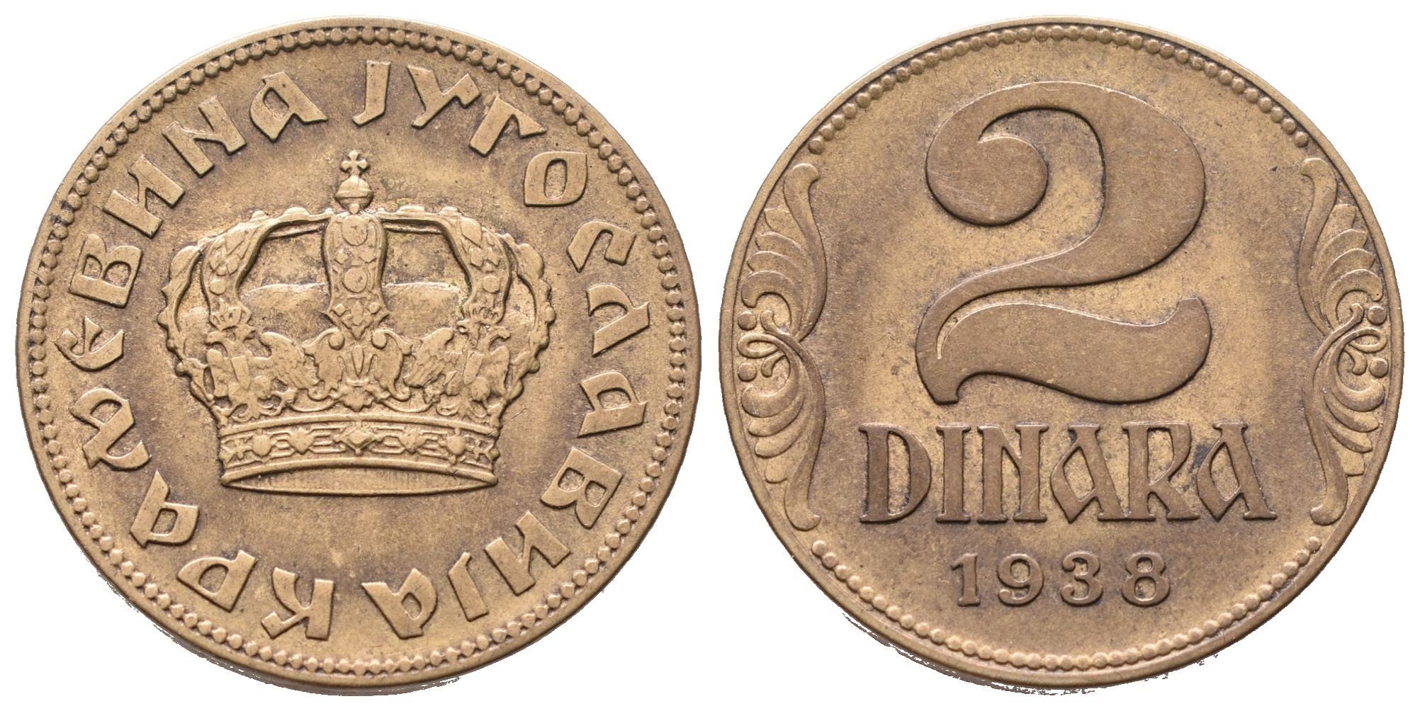 Jugoslávie, 2 Dinar 1938