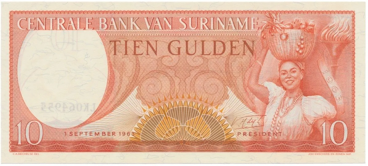 Surinam, 10 Gulden 1963, P.121