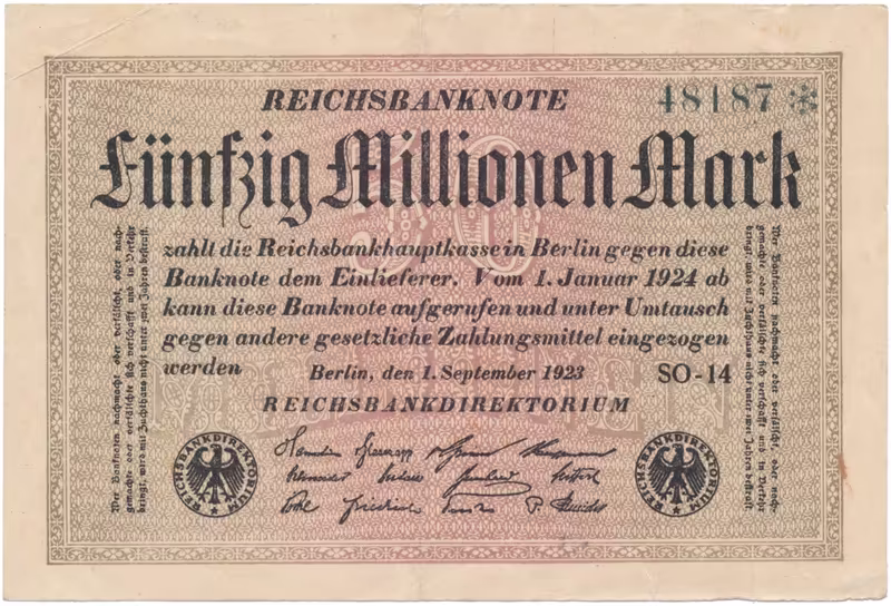 Německo, 50 Millionen Mark 1923, Ro.108d