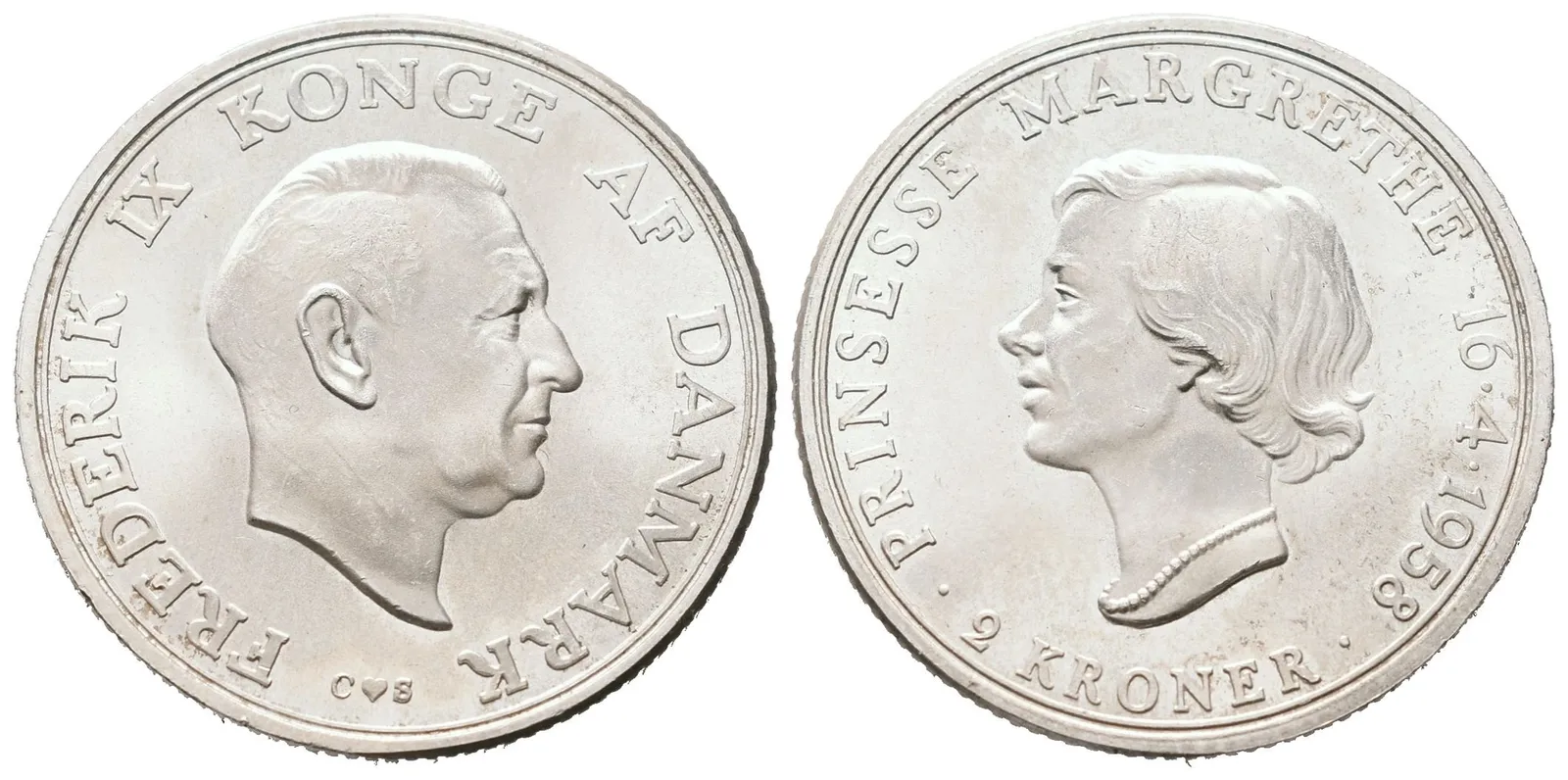 2 Kroner 1958 - Narozeniny princezny