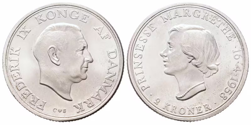 2 Kroner 1958 - Narozeniny princezny