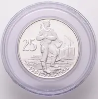 25 Kčs 1954 - 10. výročí SNP, PROOF, původní etue