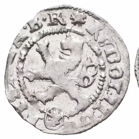 Malý groš 1590, Kutná Hora-Šatný, HN.1b (opis 7a), krásná zachovalost, zbytky lesku,