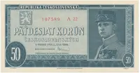 50 Koruna 1948, perforace 3 m.d., Hej.82bS1