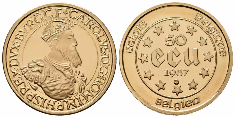 Belgie, 50 Ecu 1987 - Karel V.