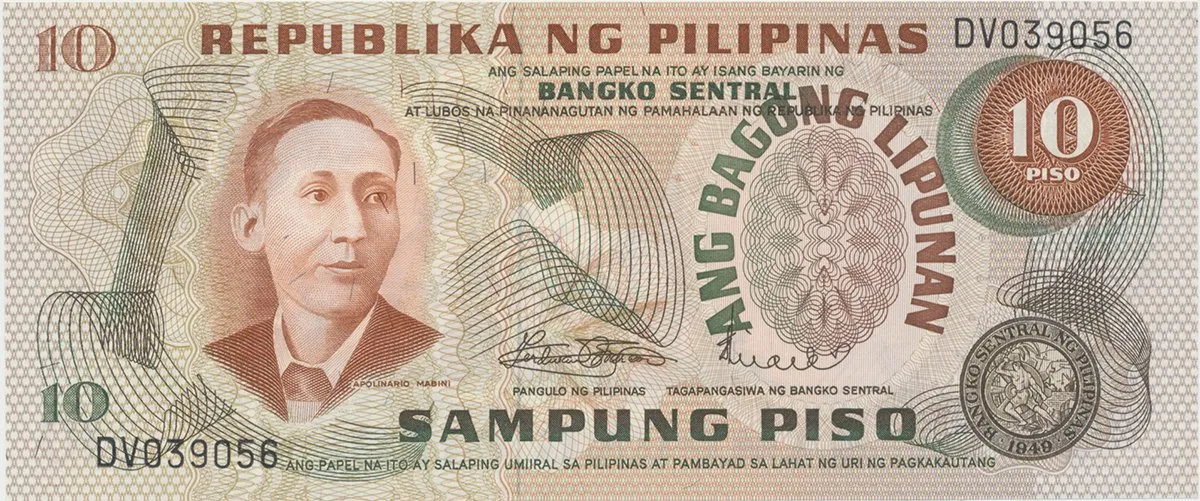 Filipíny, 10 Piso (1970), P.154a