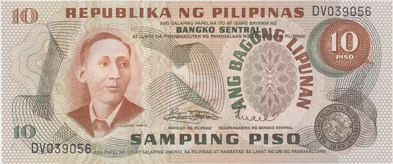 Filipíny, 10 Piso (1970), P.154a