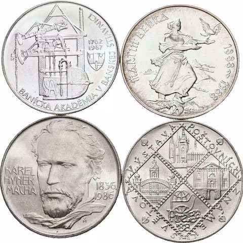 Soubor mincí 100 Kčs 1986 - Karel Hynek Mácha, 1987 -