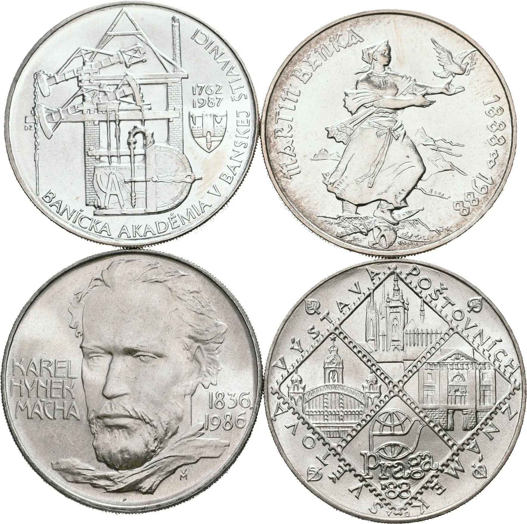 Soubor mincí 100 Kčs 1986 - Karel Hynek Mácha, 1987 - — 1