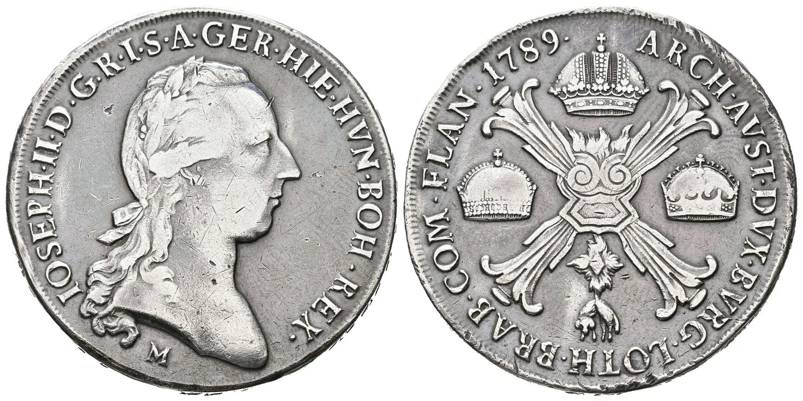Tolar křížový 1789 M, Milano, Dav.1388, KM.49, čištěn, patinován, škr. — 1