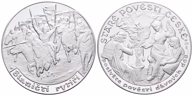 Stříbrná investiční medaile - Staré pověsti české - Blaničtí rytíři- Ag 20 g - 925/1000