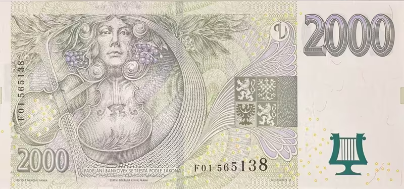 Česká republika, 2000 Koruna 2007, série F 01, Hej.CZ27a.F