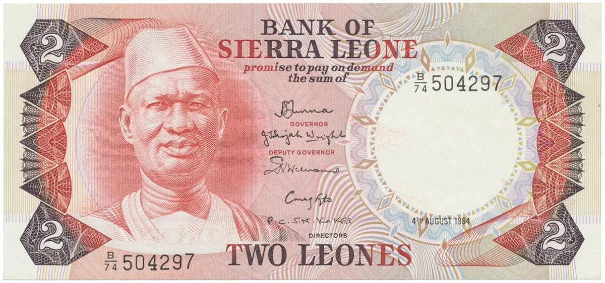 Sierra Leone, 2 Leones 1984, P.6g