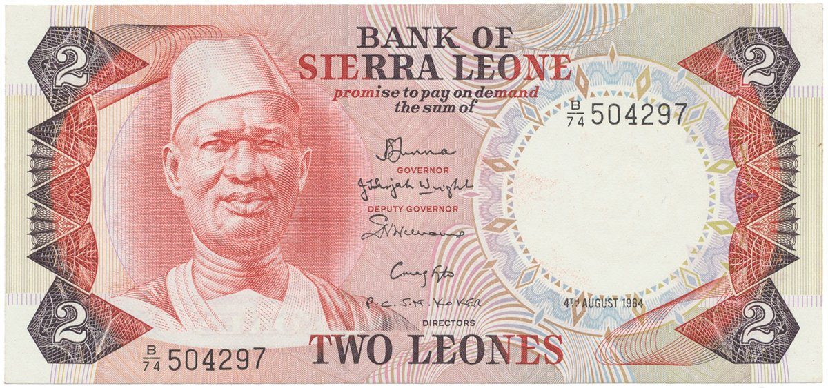 Sierra Leone, 2 Leones 1984, P.6g