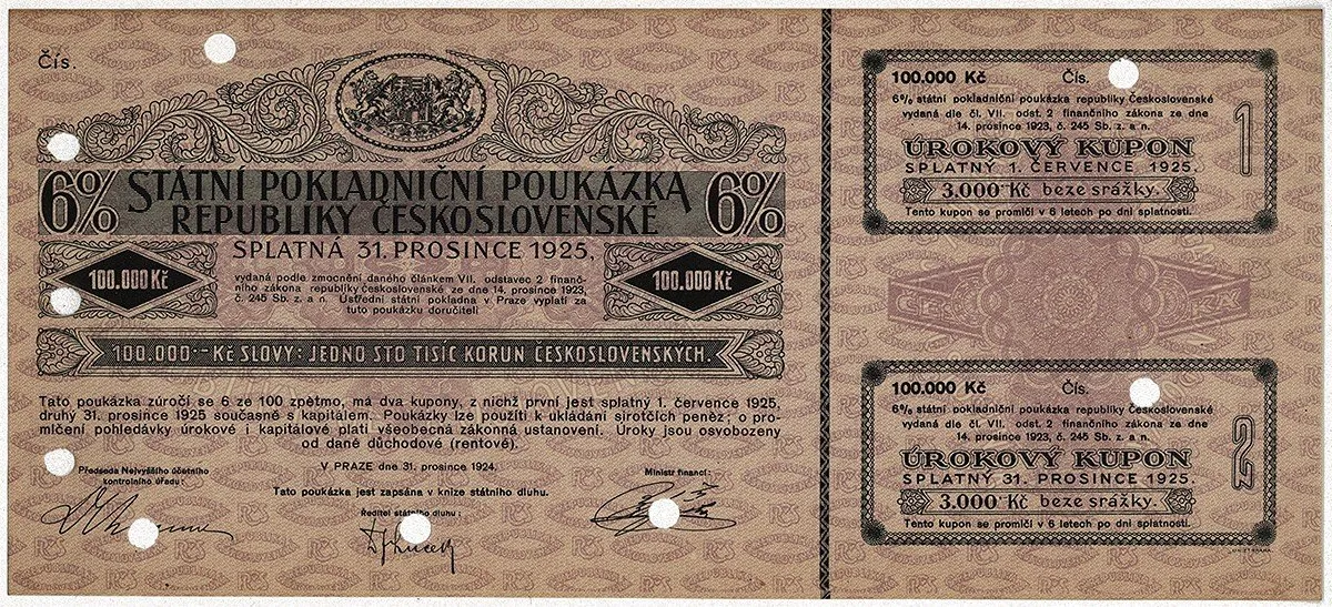 Státní pokladniční poukázky, 1919 - 1939 — 1