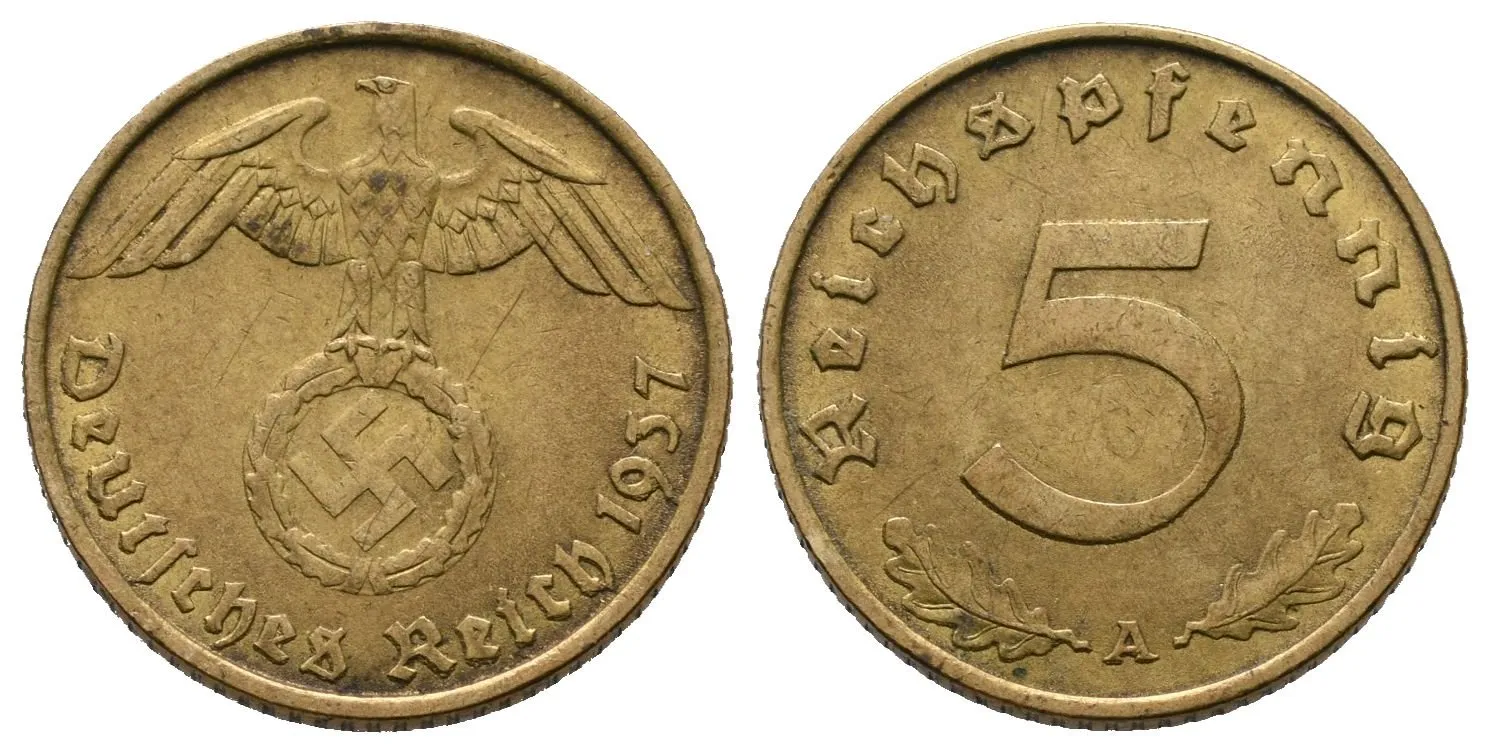 III. říše, 5 Pfennig 1937 A