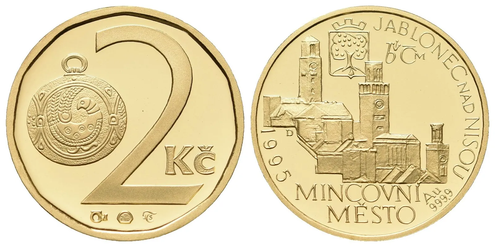 Medaile 1995 - Motiv 2 Kč - Mincovní město Jablonec nad Nisou
