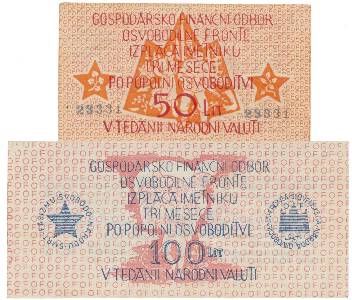 Slovinsko - hospodářsko-finanční oddělení osvoboditelské fronty — 1