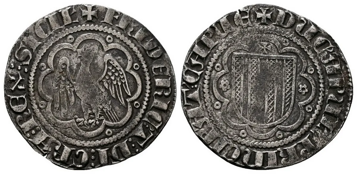 Itálie - Sicilie, Messina, Friedrich II. Sicilský, 1296 - 1337 — 1