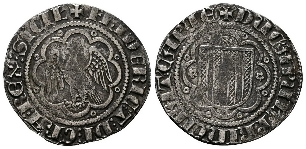 Itálie - Sicilie, Messina, Friedrich II. Sicilský, 1296 - 1337 — 1