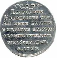 Olomouc - biskupství, Leopold II. Bedřich Egkh, 1758 - 1760 — 2