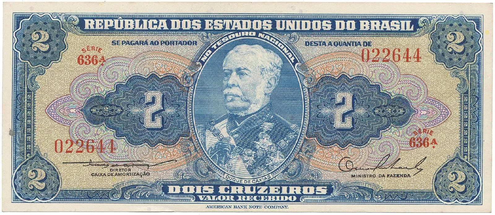 Brazílie, 2 Cruzeiros (1954~1958), P.151a