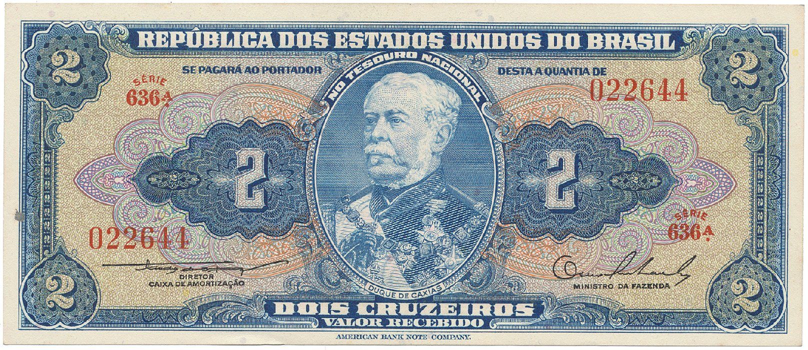 Brazílie, 2 Cruzeiros (1954~1958), P.151a